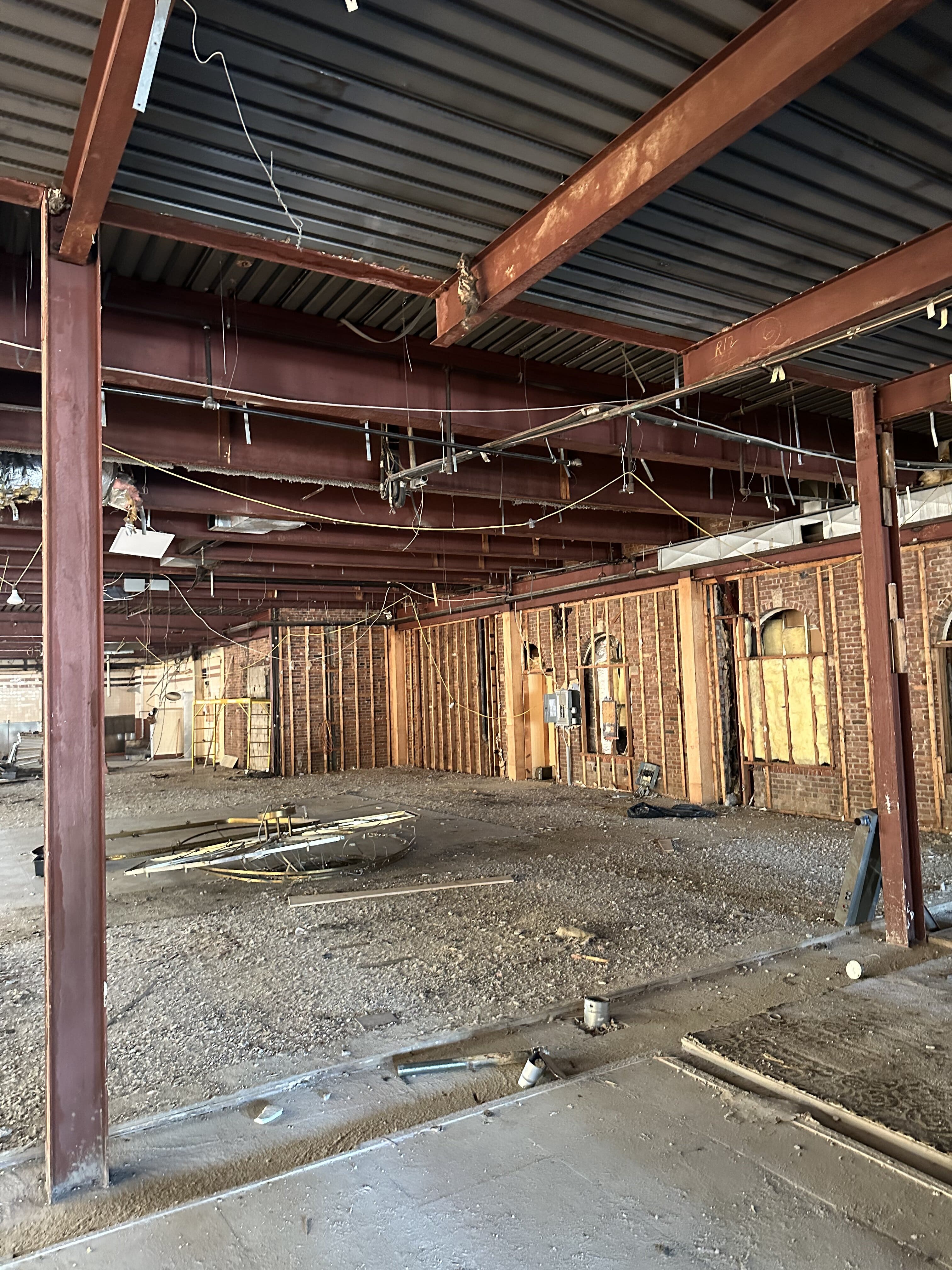 Room filled with construction debris